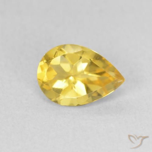 Citrino Amarelo Toscana Natural 0.65ct, Formato de pêra, VVS-VS