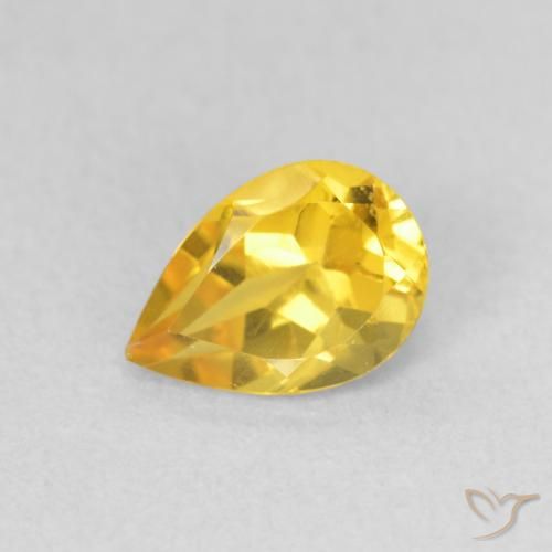 0.67ct Natural Laranja Dourada Citrino, Formato de pêra, VVS-VS