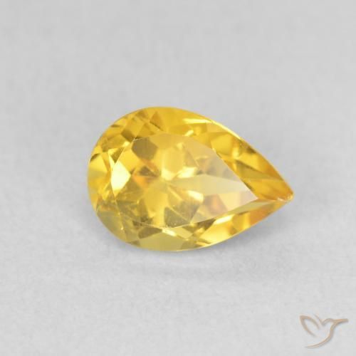 Citrino Laranja Dourada Natural 0.67ct, Formato de pêra, VVS-VS