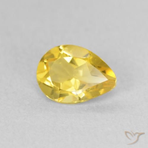 Citrino Laranja Dourada Natural 0.61ct, Formato de pêra, VVS-VS