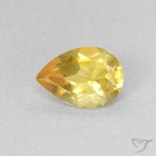 0.60ct Natural Laranja Dourada Citrino, Formato de pêra, VS