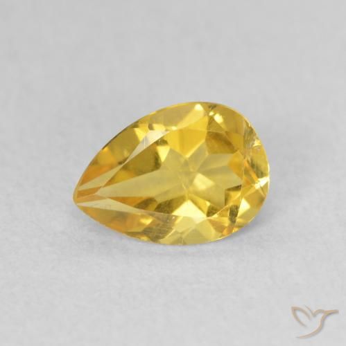 0.66ct Natural Laranja Dourada Citrino, Formato de pêra, VS