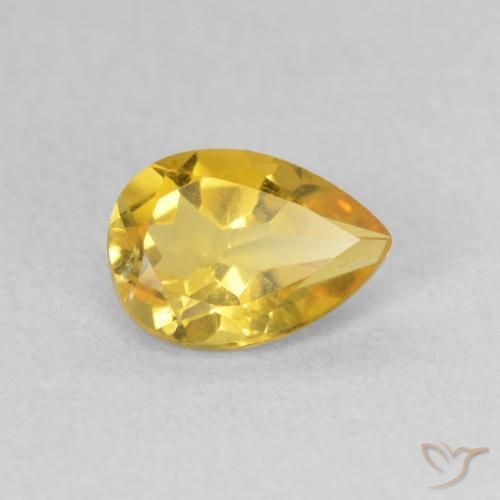 Citrino Laranja Dourada Natural 0.66ct, Formato de pêra, VS