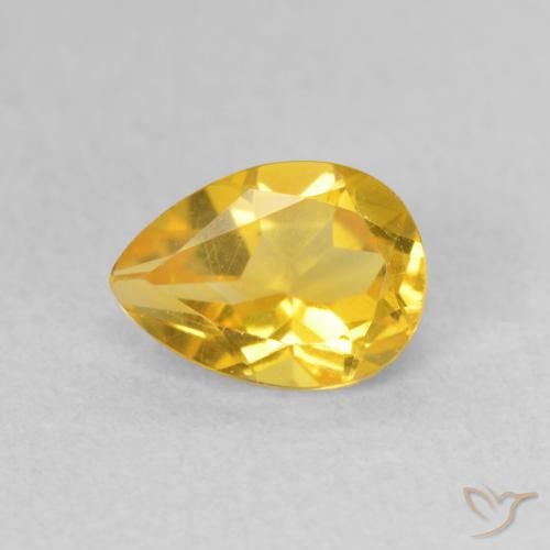 0.78ct Natural Laranja Dourada Citrino, Formato de pêra, VS