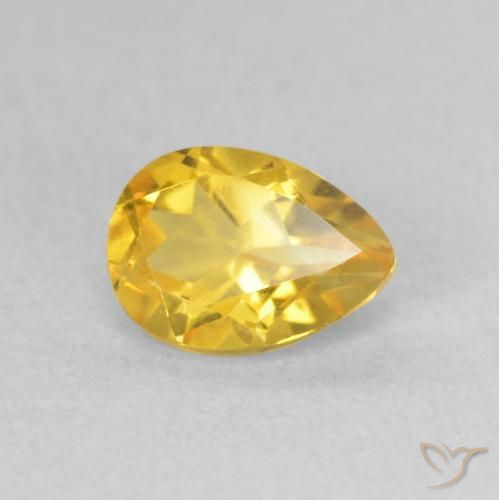 Citrino Laranja Dourada Natural 0.78ct, Formato de pêra, VS