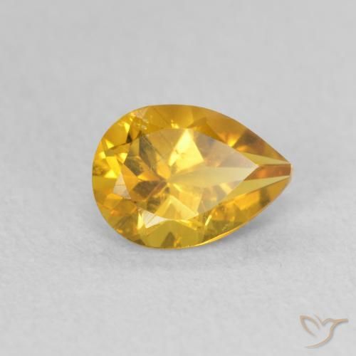 Citrino Laranja Dourada Natural 0.73ct, Formato de pêra, VS