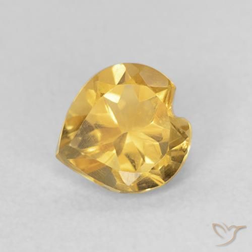 0.64ct Natural ouro profundo Citrino, Coração, VVS-VS