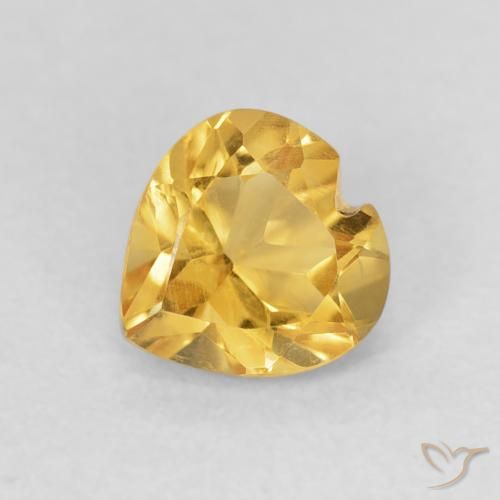 0.74ct Natural Dourado Citrino, Coração, VVS-VS