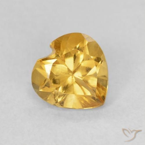 Citrino Dourado Natural 0.71ct, Coração, VVS