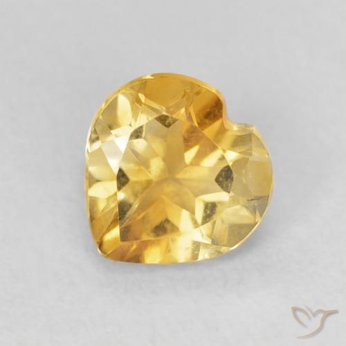 0.85ct Natural Dourado Citrino, Coração, VVS