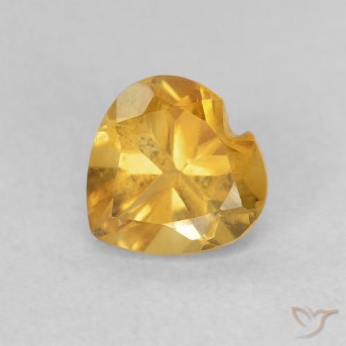 0.75ct Natural Medium Light Orange-Gold Citrino, Coração, VVS