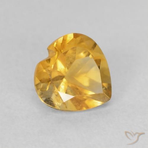 Citrino Medium Light Orange-Gold Natural 0.75ct, Coração, VVS