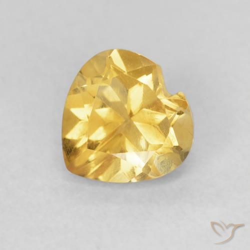 0.74ct Natural ouro médio Citrino, Coração, VVS