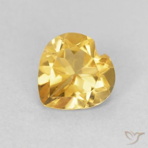 0.69ct Natural ouro médio Citrino, Coração, VVS