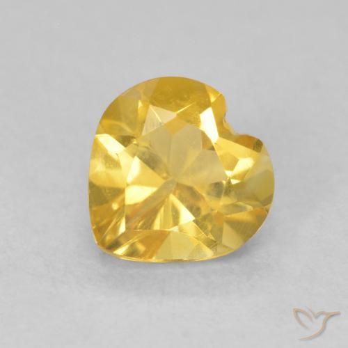 0.75ct Natural Dourado médio Citrino, Coração, VVS-VS