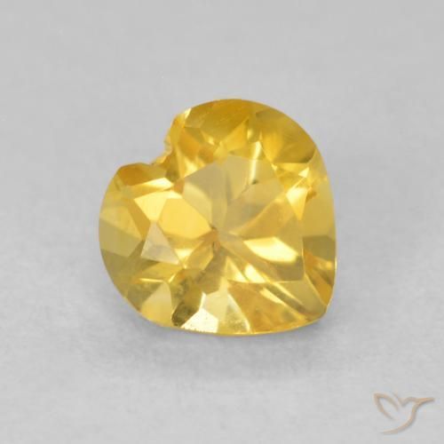 Citrino Dourado médio Natural 0.75ct, Coração, VVS-VS