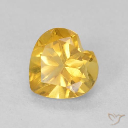 0.74ct Natural ouro médio Citrino, Coração, VVS-VS