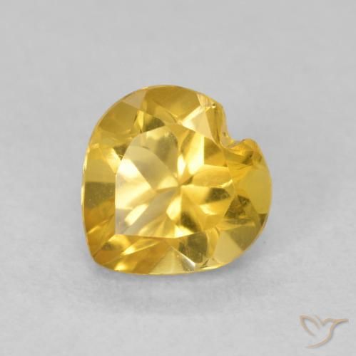 0.75ct Natural Laranja Dourada Citrino, Coração, VVS-VS