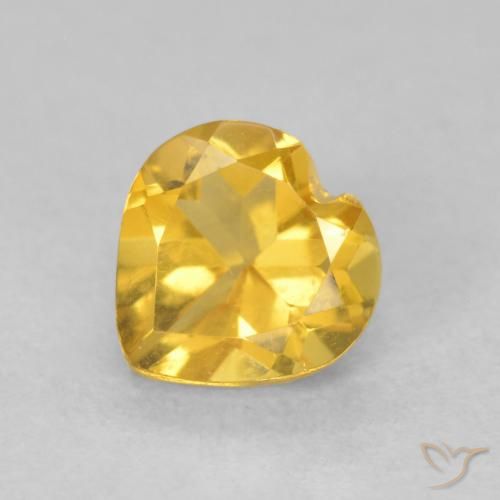 0.76ct Natural ouro médio Citrino, Coração, VVS-VS
