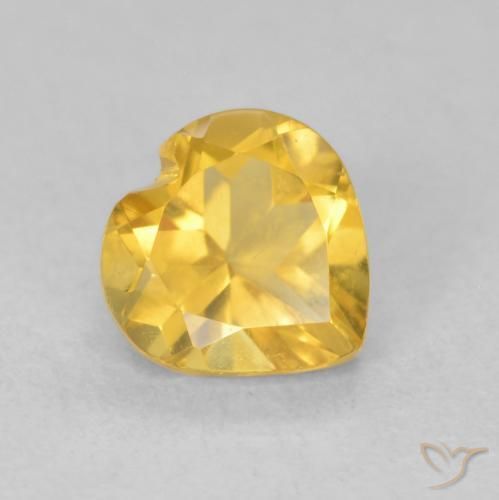Citrino ouro médio Natural 0.76ct, Coração, VVS-VS
