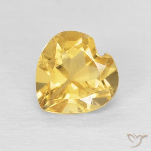 0.77ct Natural ouro brilhante Citrino, Coração, VVS-VS