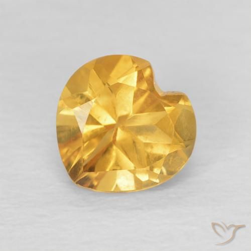 0.73ct Natural Dourado médio Citrino, Coração, VVS-VS
