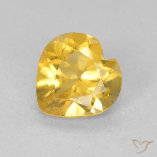 0.66ct Natural Dourado Citrino, Coração, VVS-VS