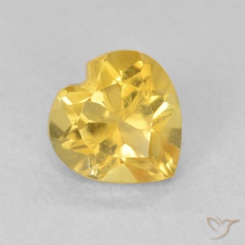 0.76ct Natural Laranja Dourada Citrino, Coração, VVS-VS