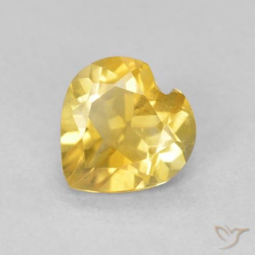 0.62ct Natural Dourado médio Citrino, Coração, VVS-VS