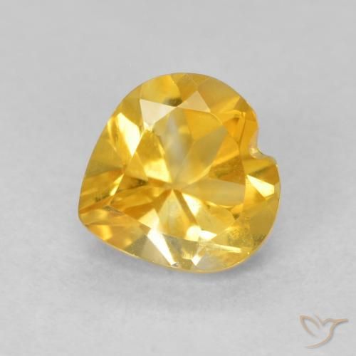Citrino ouro brilhante Natural 0.83ct, Coração, VVS-VS