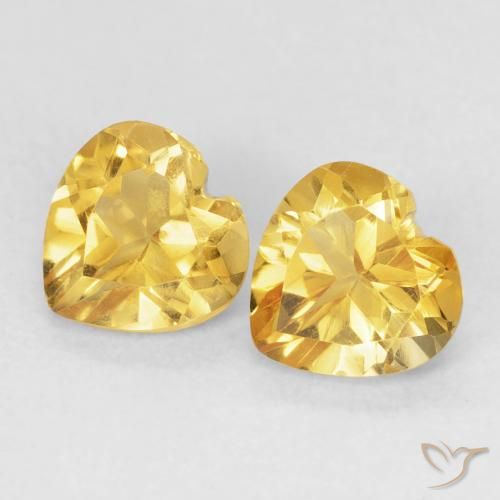 1.45ctw Natural Dourado Citrino, Coração, VVS-VS