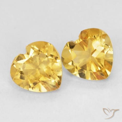 Pedras preciosas de Citrino Dourado natural de 1.45 ct, Coração, VVS-VS