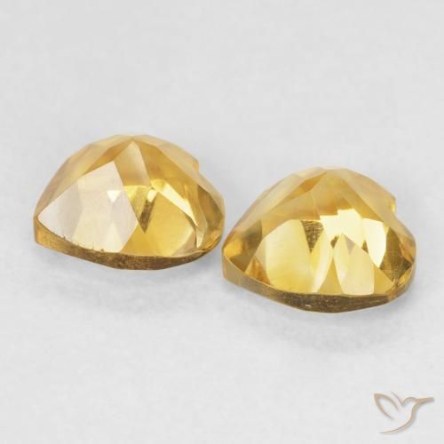 Pedras preciosas de Citrino Dourado natural de 1.45 ct, Coração, VVS-VS