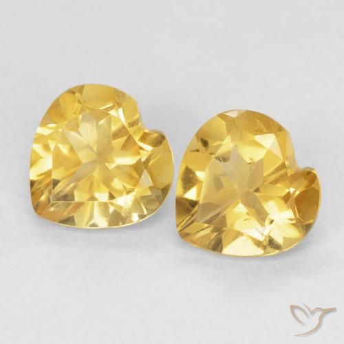 1.34ctw Natural Dourado Citrino, Coração, VVS-VS