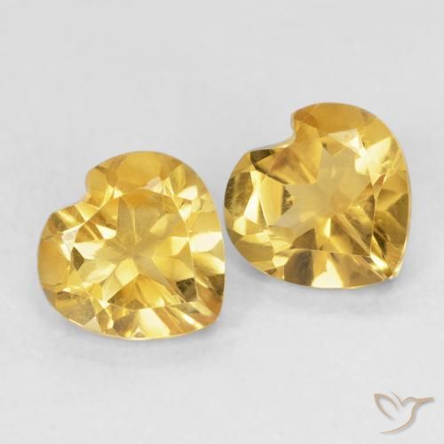 Pedras preciosas de Citrino Dourado natural de 1.34 ct, Coração, VVS-VS