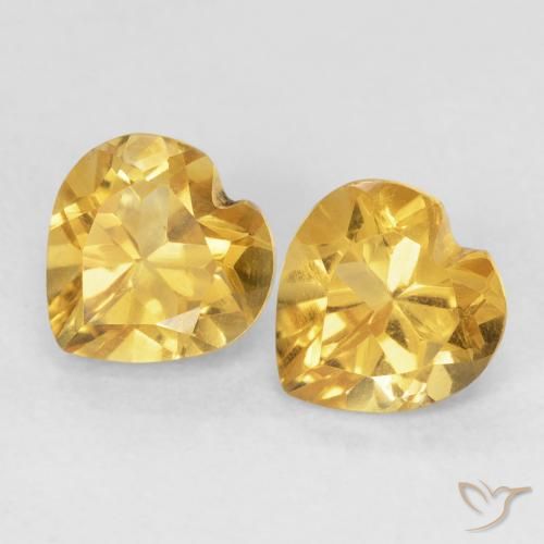 1.55ctw Natural Dourado Citrino, Coração, VVS-VS