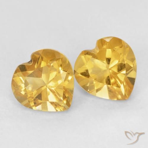 Pedras preciosas de Citrino Dourado natural de 1.55 ct, Coração, VVS-VS