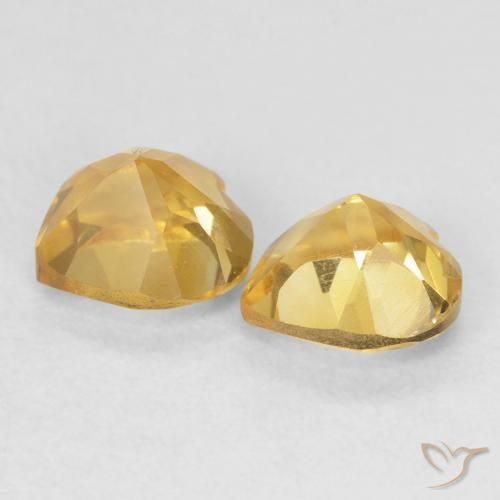 Pedras preciosas de Citrino Dourado natural de 1.55 ct, Coração, VVS-VS