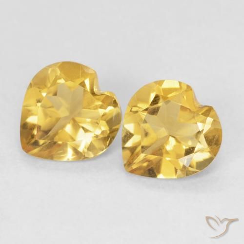 1.14ctw Natural Dourado médio Citrino, Coração, VVS-VS