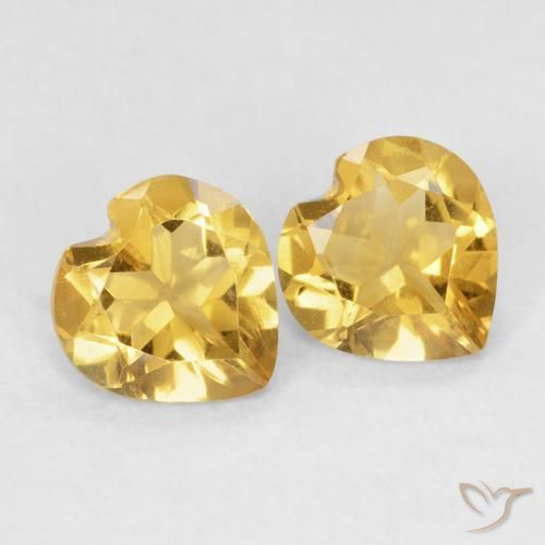 Pedras preciosas de Citrino Dourado médio natural de 1.14 ct, Coração, VVS-VS