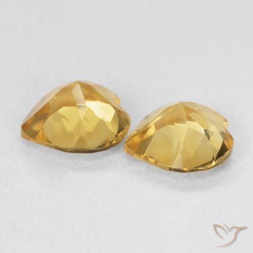 Pedras preciosas de Citrino Dourado médio natural de 1.14 ct, Coração, VVS-VS
