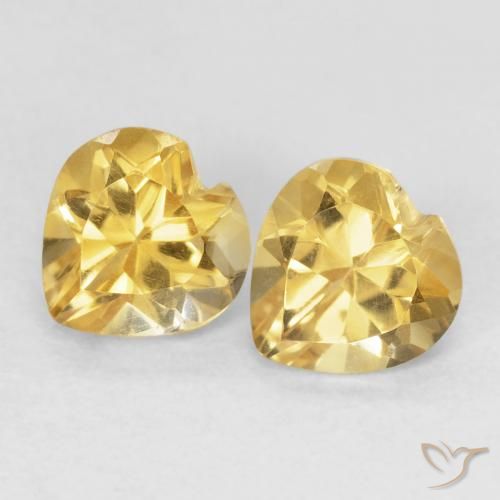1.52ctw Natural Laranja Dourada Citrino, Coração, VVS-VS
