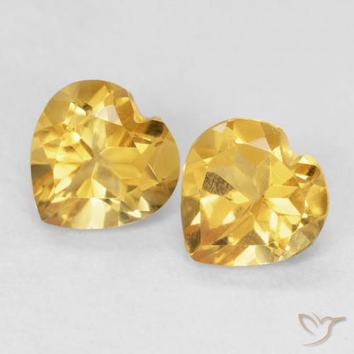 1.42ctw Natural Dourado médio Citrino, Coração, VVS-VS