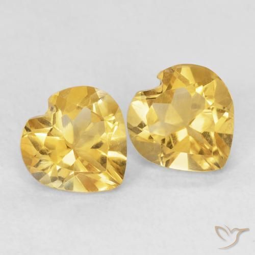 1.39ctw Natural Dourado médio Citrino, Coração, VVS-VS