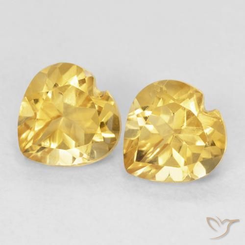 1.58ctw Natural Laranja Dourada Citrino, Coração, VVS-VS
