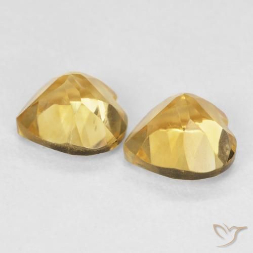 Pedras preciosas de Citrino Dourado médio natural de 1.51 ct, Coração, VVS-VS