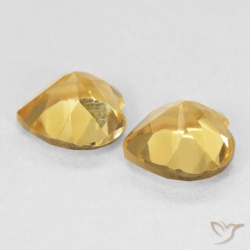 Pedras preciosas de Citrino Dourado médio natural de 1.45 ct, Coração, VVS-VS