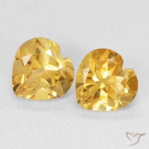 Pedras preciosas de Citrino Dourado médio natural de 1.52 ct, Coração, VVS-VS