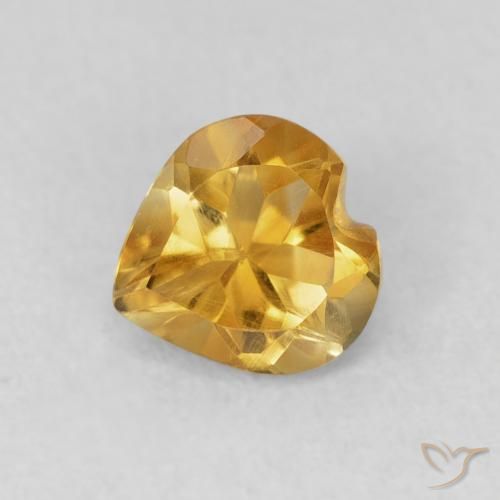 0.66ct Natural Medium Dark-Golden Citrino, Coração, VVS