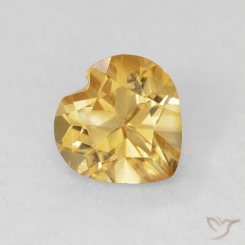 Citrino Laranja Dourado Profundo Natural 0.79ct, Coração, VVS
